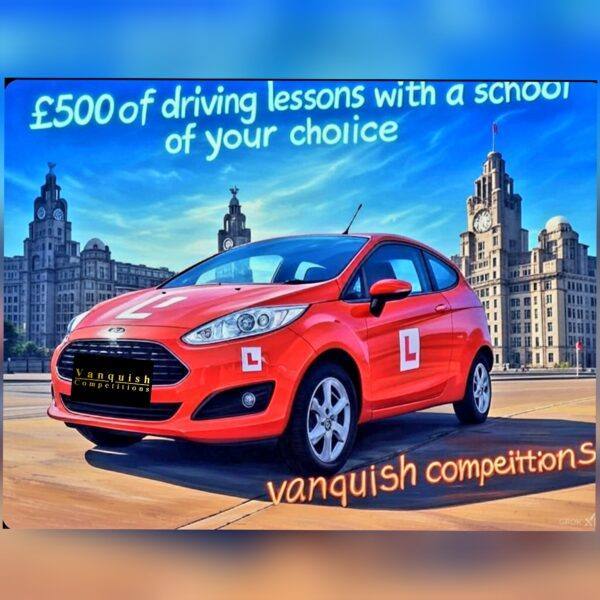 £500 worth of driving lessons at a driving school of your choice.