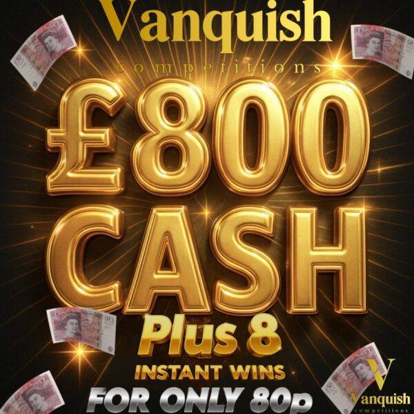 £800 tax free cash plus 8 instant wins 80p a ticket