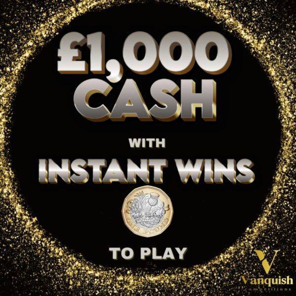 £1000 tax free cash plus 10 instant wins £1 a ticket