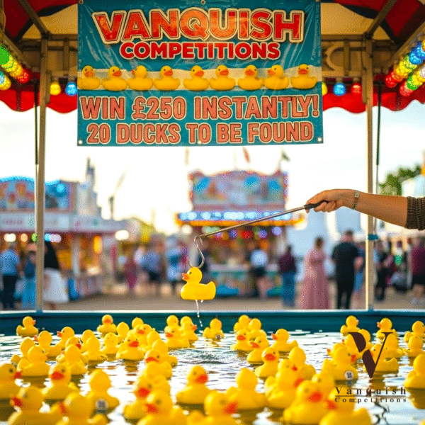 Vanquish competitions hook a duck 20 x £250 plus £500 end prize