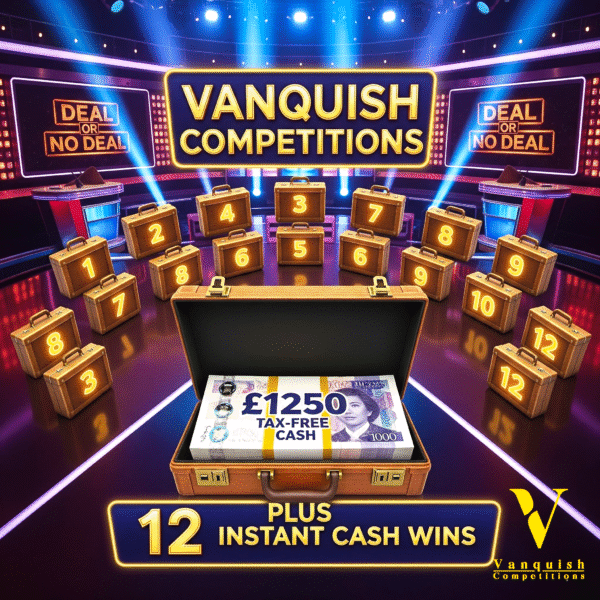 Deal or no deal with Vanquish £1250 end prize plus 12 instant wins