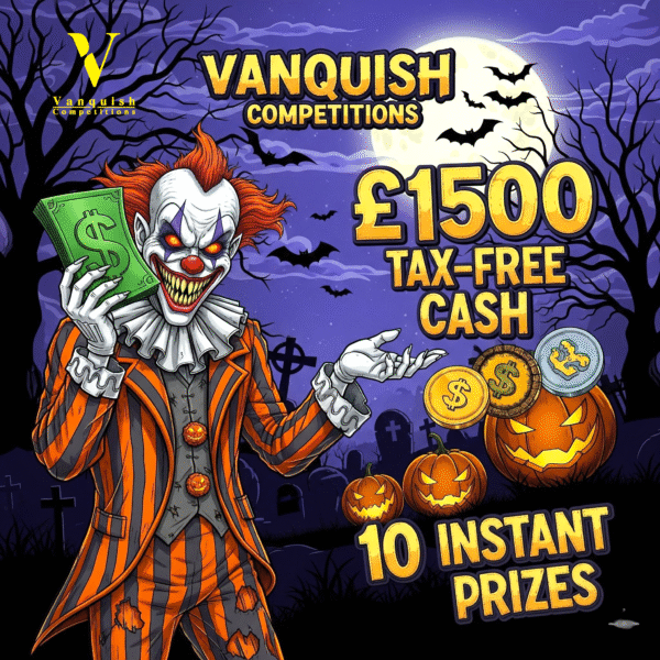 Trick or Treat with Vanquish, £1500 tax free cash +10 instant prizes