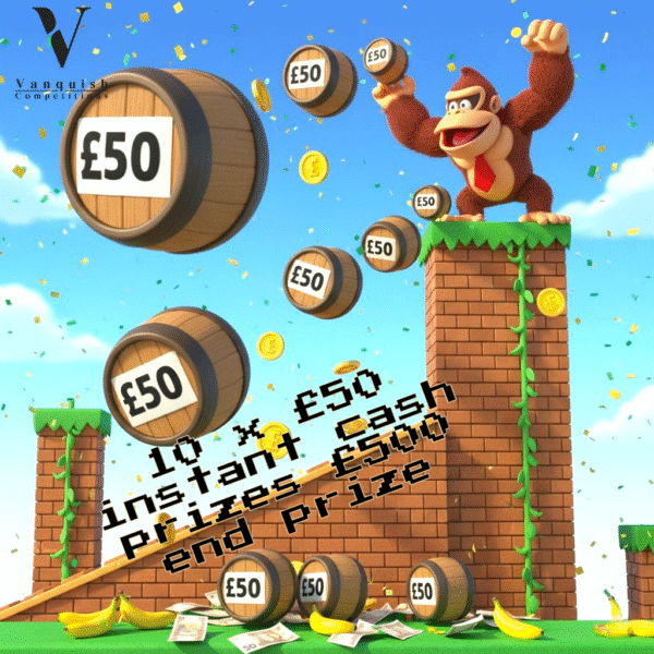 Vanquish Donkey Kong and bag 1 of 10 £50 instantly, £500 end prize