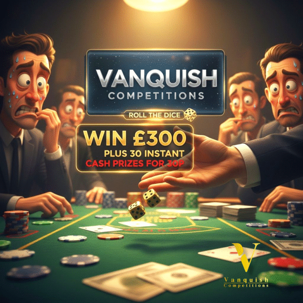 Roll the dice with Vanquish, £300 draw prize plus 30 instant prizes