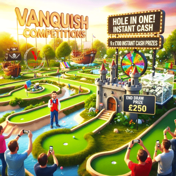 Hole in one with Vanquish 9 x £100 instant wins, £250 end prize just 50p