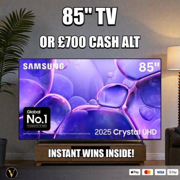 85" SAMSUNG UHD SMART TV PLUS CASH INSTANT WINS