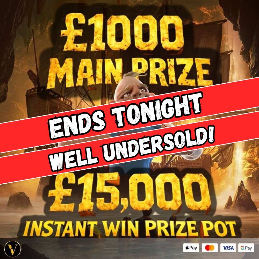 £1000 MAIN PRIZE PLUS £15,000 INSTANT WIN PRIZE POT