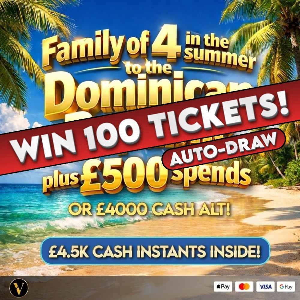 100 TICKETS INTO THE DOMINICAN REPUBLIC HOLIDAY OR £4000 CASH