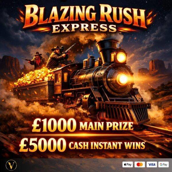 BLAZING RUSH £1000 MAIN PRIZE PLUS £5000 INSTANT WINS