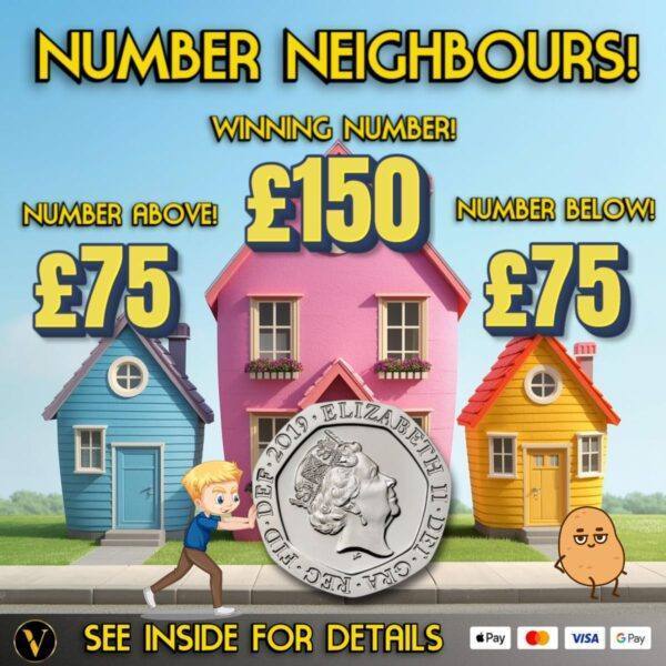 NUMBER NEIGHBOURS £150 MAIN PRIZE - 3 WINNERS!