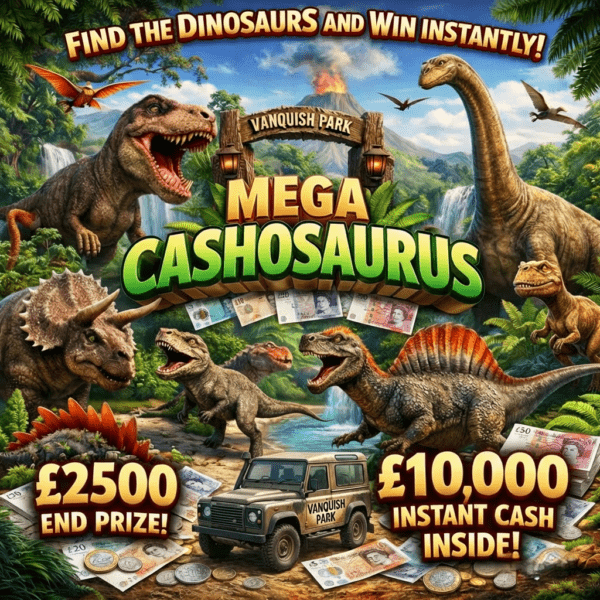 MEGA CASHOSAURUS £2500 END PRIZE PLUS £10000 INSTANT CASH