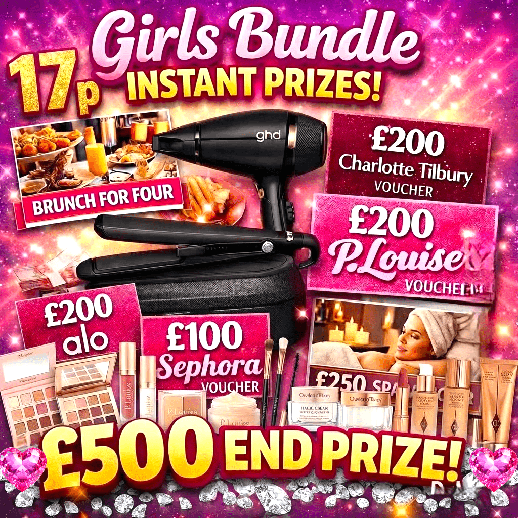 GIRLS BUNDLE, INSTANT PRIZES PLUS £500 END PRIZE ONLT 17P